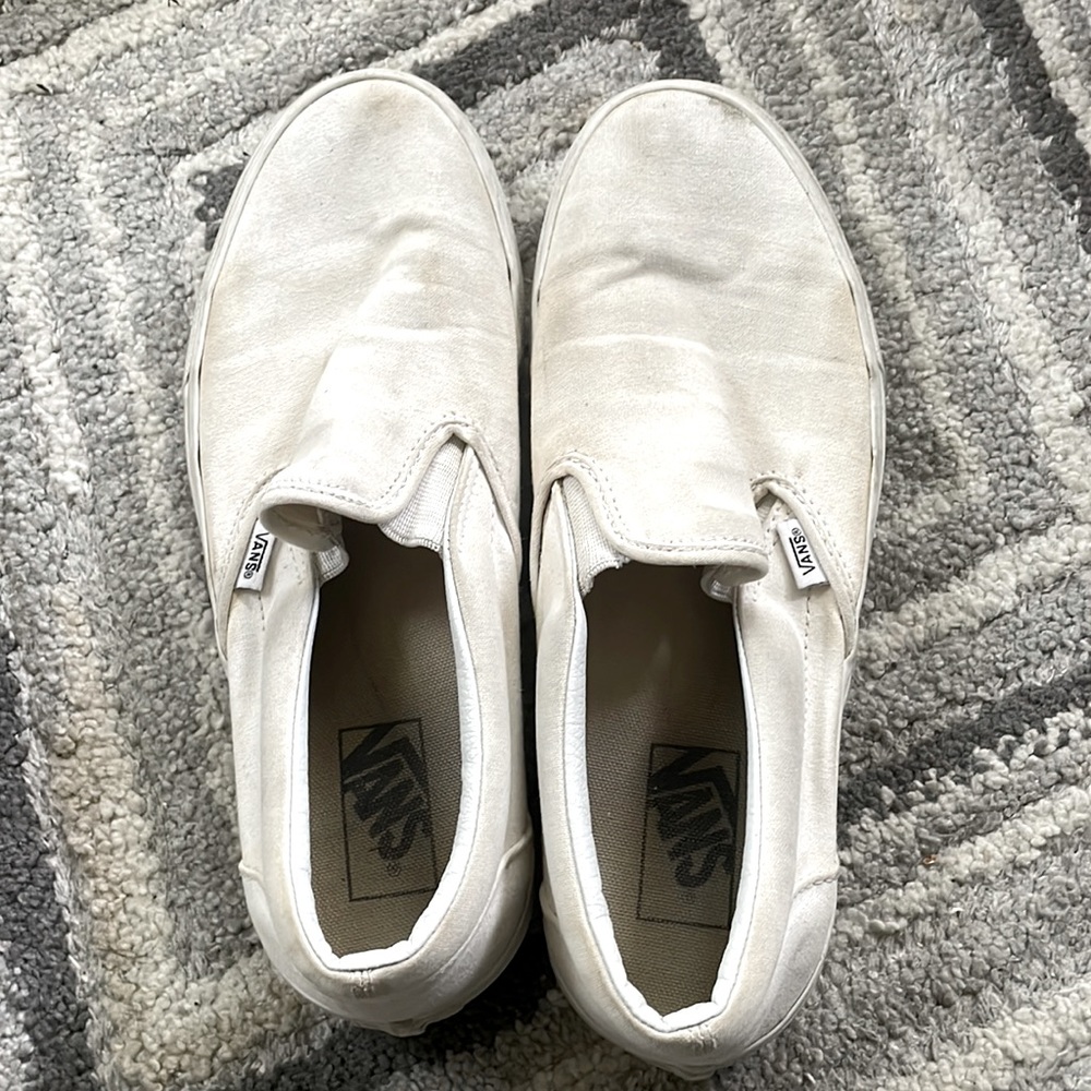 White slip-on Vans
